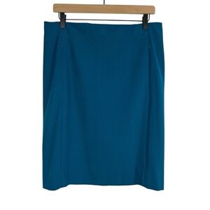DIANE VON FURSTENBERG DVF Pencil Skirt Teal Blue Green 14 Knee Length Career